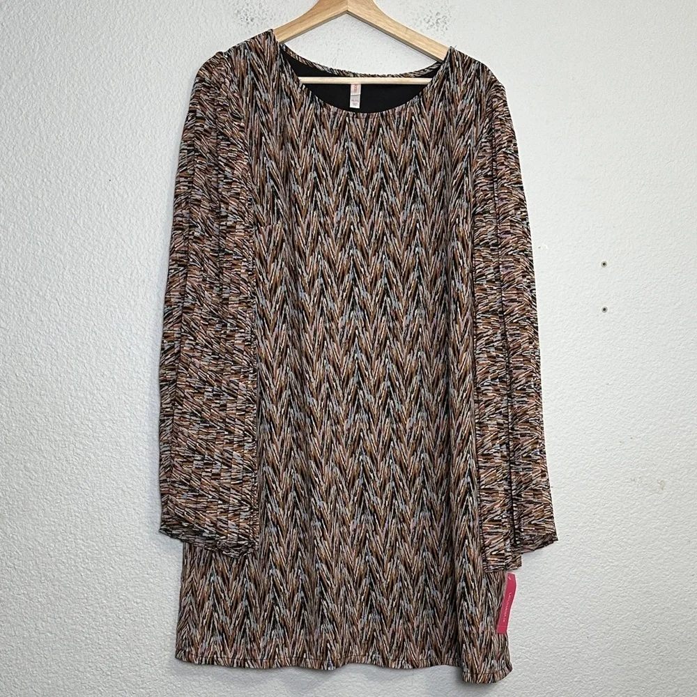 Xhilaration Women's XXLarge Dress Pleated Bell Sleeve Shift Swing Boho NWT‎